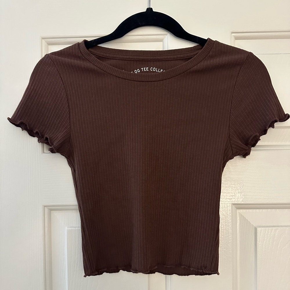 Aeropostale Women’s Ribbed Shrunken Tee